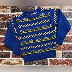 Vintage JG Hook Taxi 🚕 cab knit sweater Boys M 4-5y